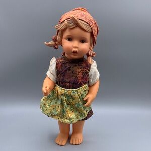 Vintage Goebel Hummel Germany Doll Rubber Fabric Cloth Clothes 11”